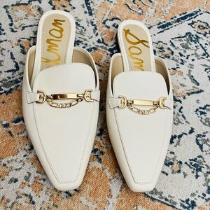 SAYS 37.5 M Sam Edelman Evelan Chain Loafer Mule “Cream” RUN BIG ———>>